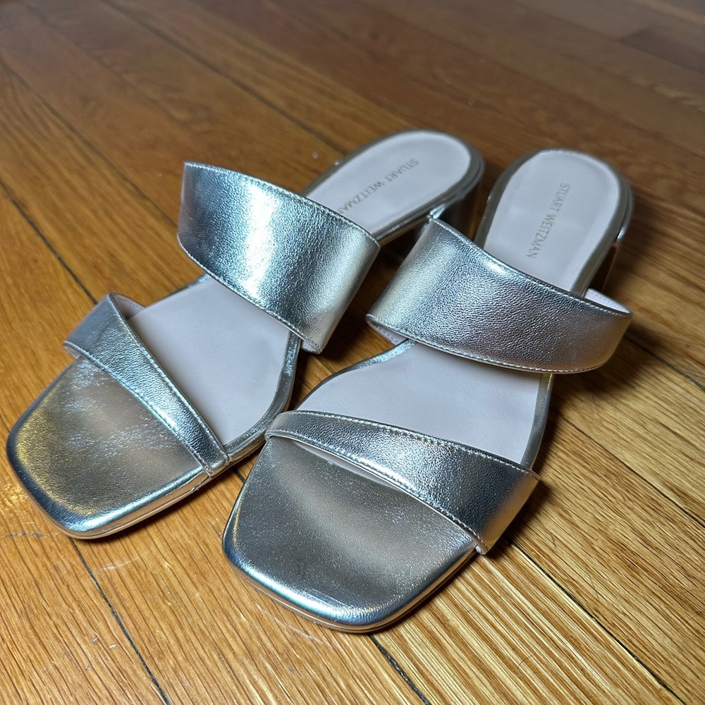 Stuart Weitzman Silver Sandals